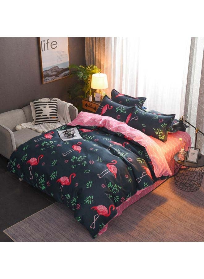 بيوينتي طقم مفرش سرير فاخر مقاس فردي من نسيج الجاكار وبنمط أوروبي، من 4 قطع بوليستر متعدد الألوان - Image 1