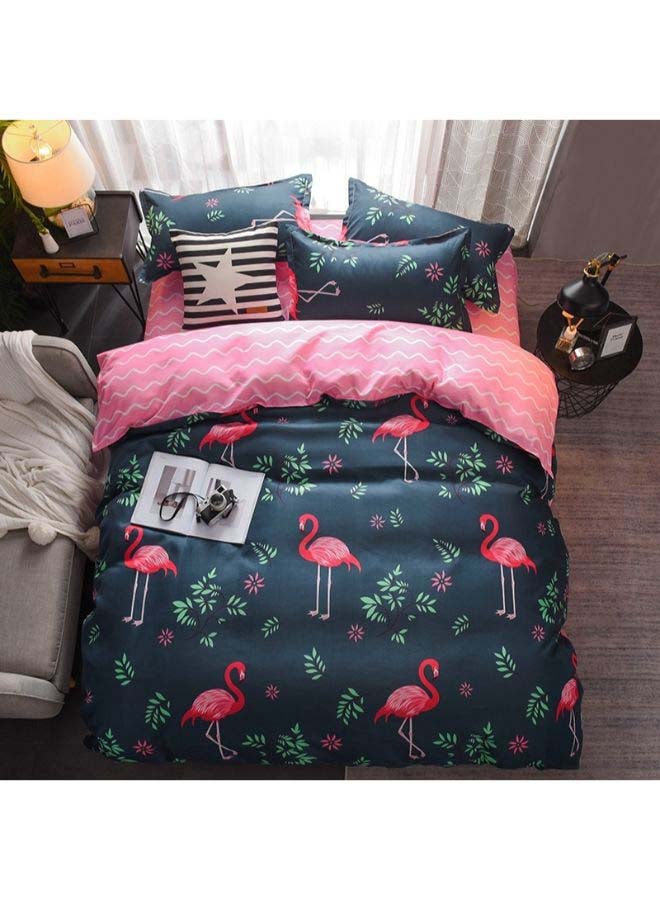 بيوينتي طقم مفرش سرير فاخر مقاس فردي من نسيج الجاكار وبنمط أوروبي، من 4 قطع بوليستر متعدد الألوان - Image 2