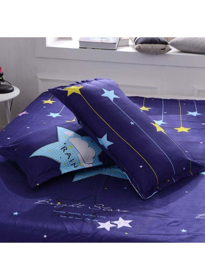 Beauenty 4-Piece European Style Printed Duvet Cover Set Polyester Blue/White - Image 4