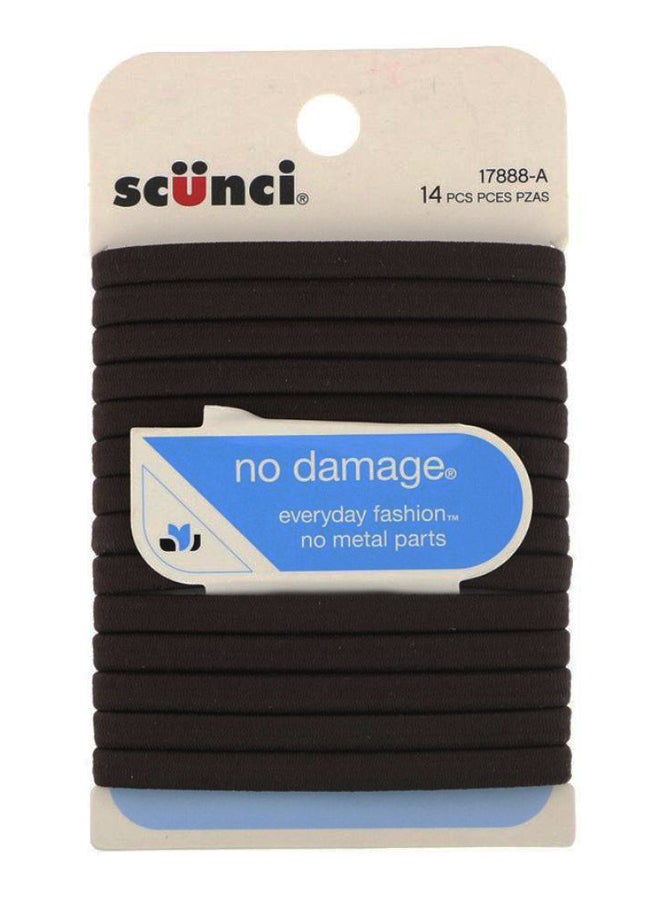 سكانشي طقم أربطة شعر مطاطية عصرية مضادة للتلف مكون من 14 قطعة أسود - Image 1