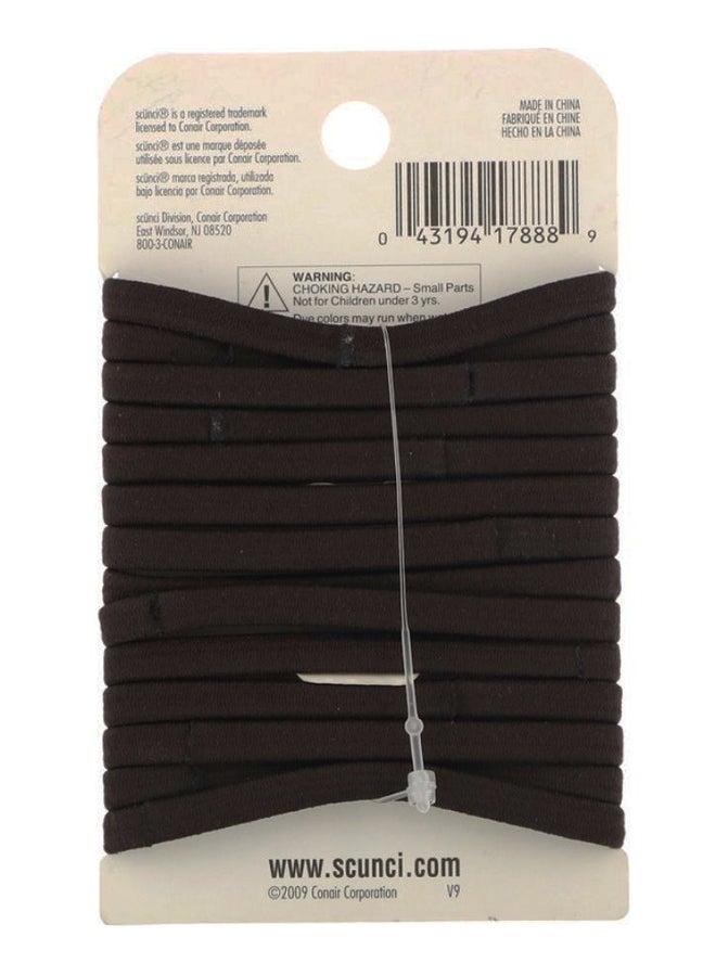سكانشي طقم أربطة شعر مطاطية عصرية مضادة للتلف مكون من 14 قطعة أسود - Image 2