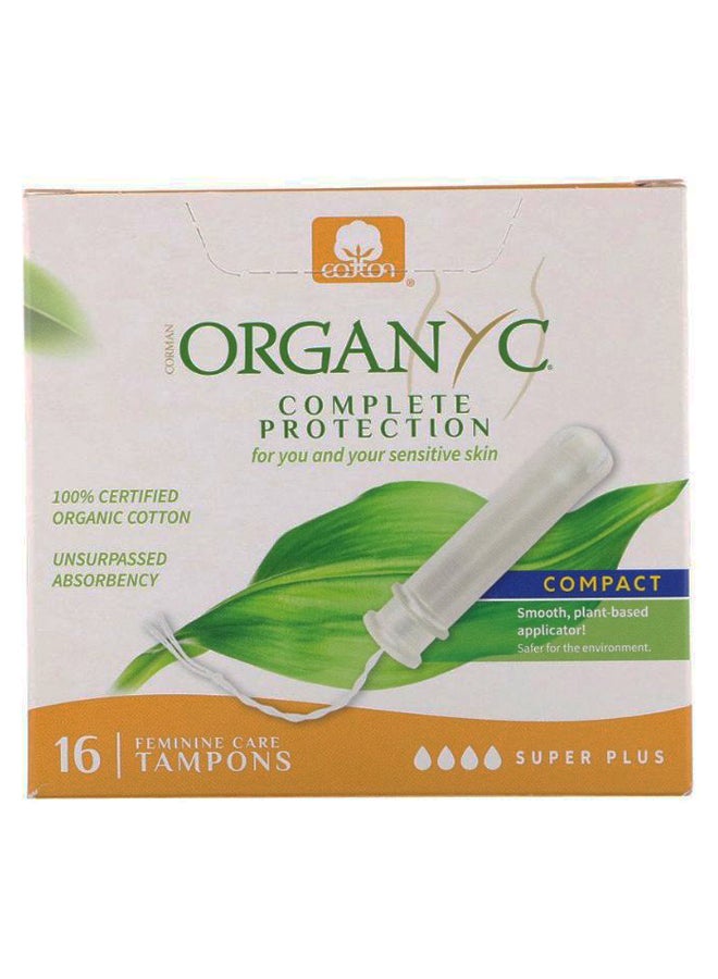 ORGANYC 16-Piece Organic Super Plus Compact Absorbency Tampon Set - Image 1