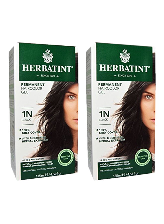 Herbatint 2-Piece Permanent Hair Colour Gel Black 2x135ml - Image 1