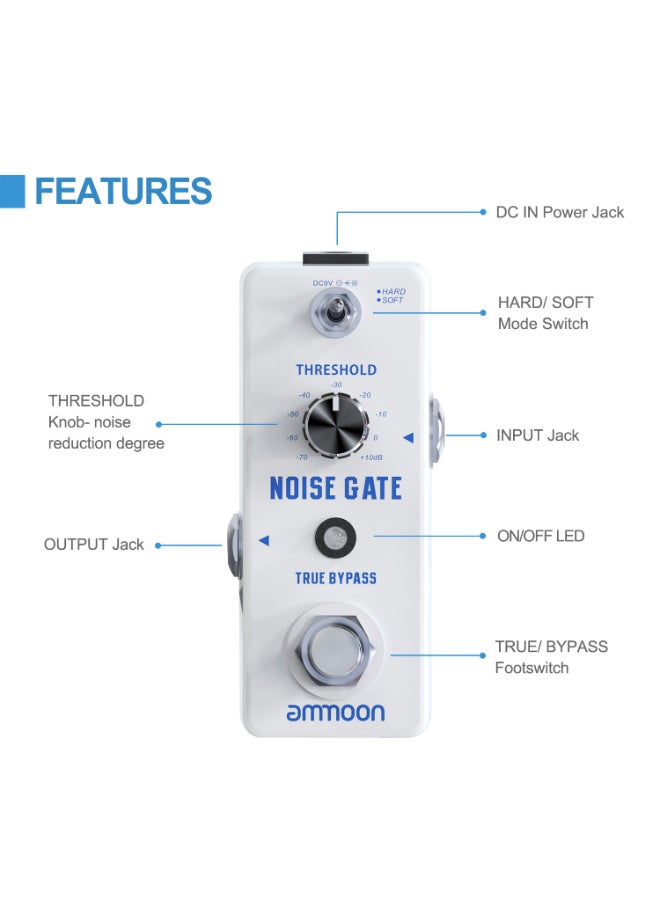 ammoon Noise Reduction Guitar Effect Pedal  - Image 3