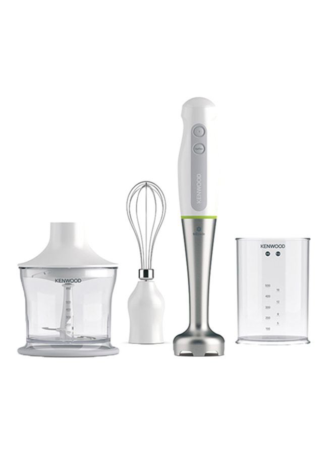 KENWOOD Hand Blender, Stainless Steel Wand, Chopper, 0.5L Beaker, Whisk, Turbo Function, Triblade Technology OWHDP109WG White  - Image 1