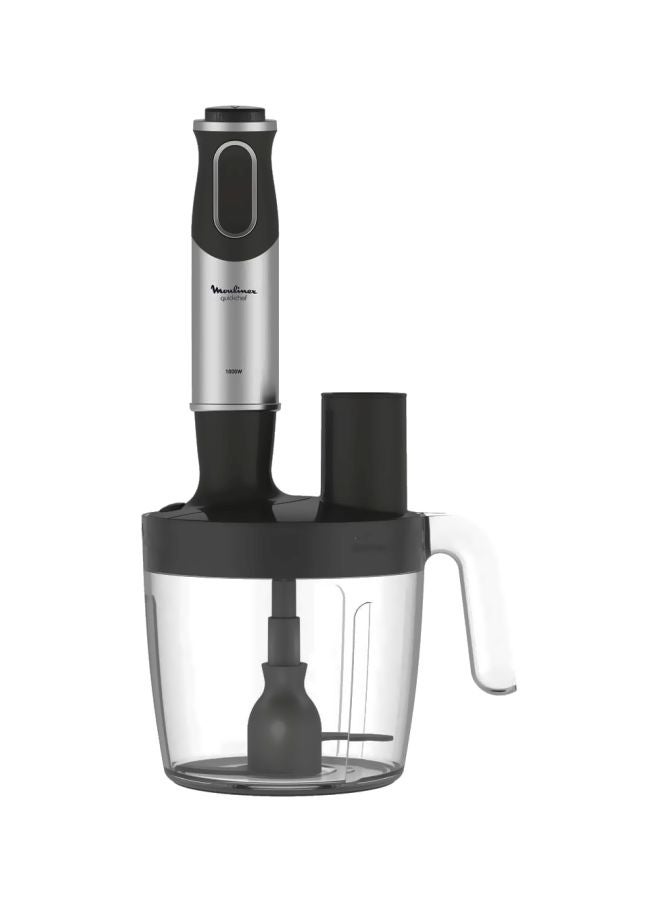 Moulinex - Hand Blender | Quickchef Hand Stick Blender | Food Proceesor + 500 ml Chopper | 2 Years Warranty DD65J827 Stainless Steel / Dark Grey - Image 1