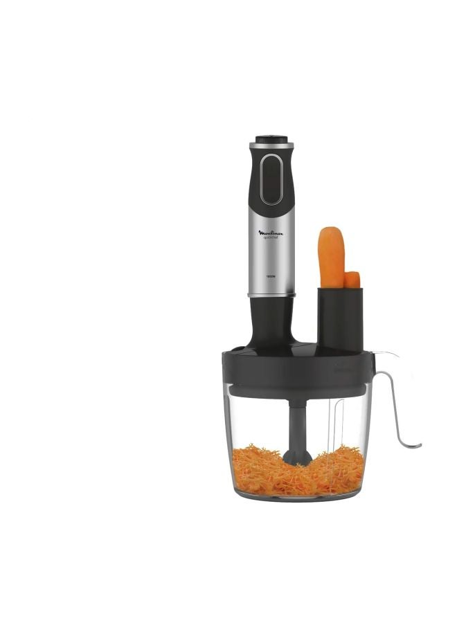 Moulinex - Hand Blender | Quickchef Hand Stick Blender | Food Proceesor + 500 ml Chopper | 2 Years Warranty DD65J827 Stainless Steel / Dark Grey - Image 1