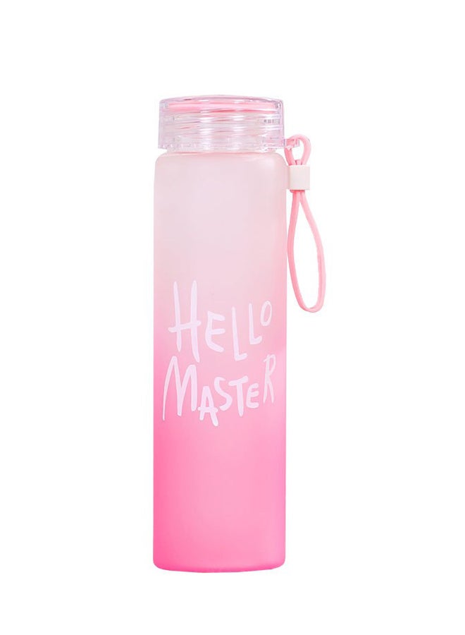 Generic - Hello Master Borosilicate Glass Water Bottle Pink 450ml - Image 1