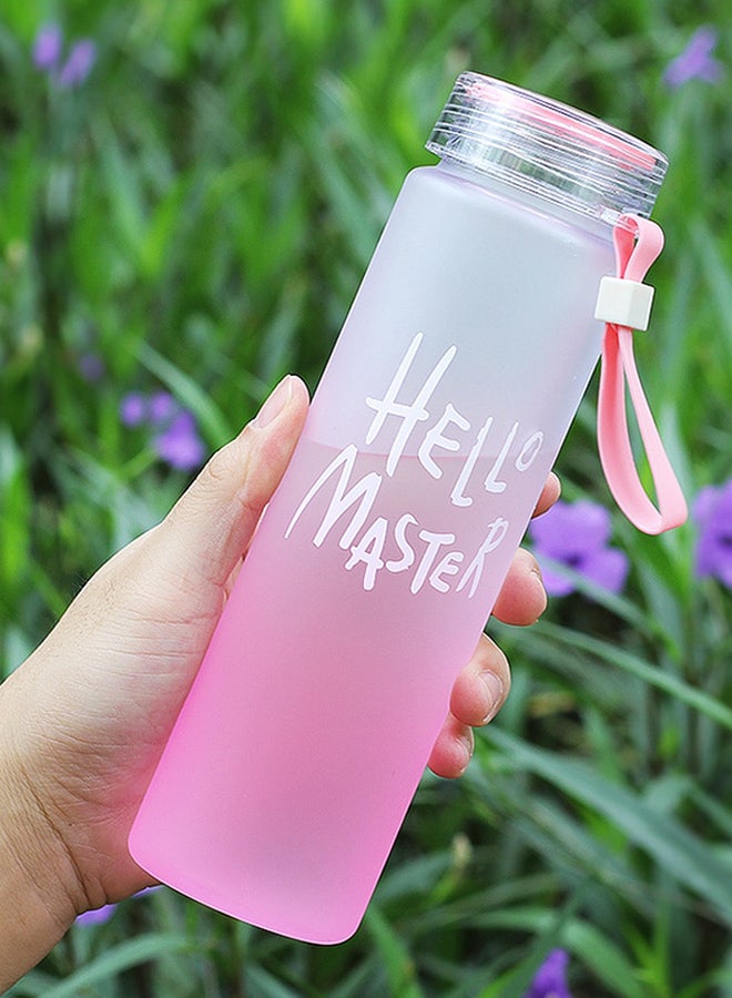 Generic - Hello Master Borosilicate Glass Water Bottle Pink 450ml - Image 1