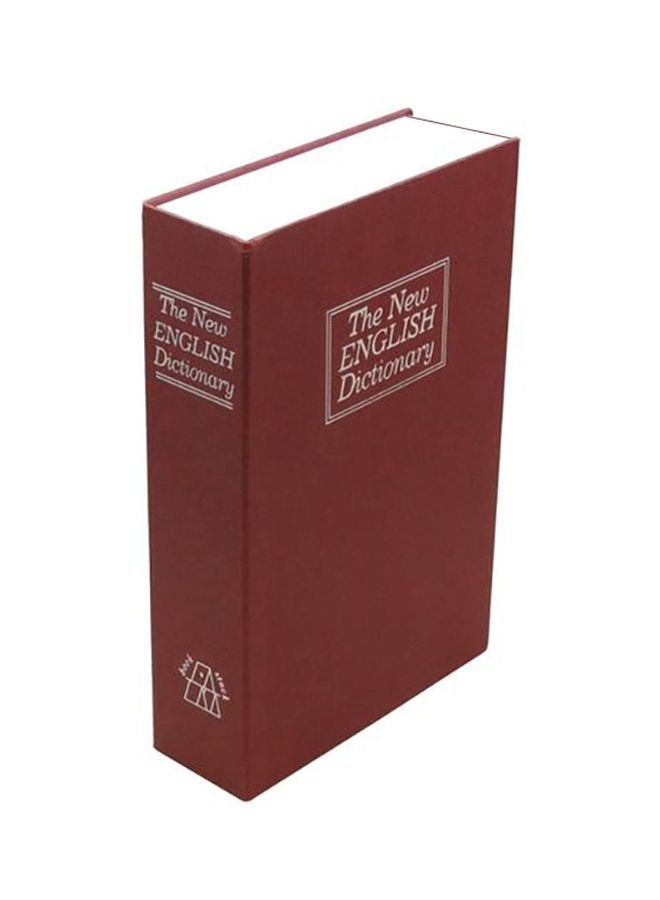 Dictionary Diversion Book Safe With Key Lock for home Maroon/White 22x15centimeter - Image 1