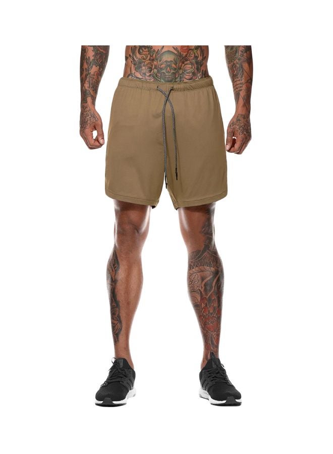 Generic 2-In-1 Athletic Shorts With Pockets XL  - Image 1