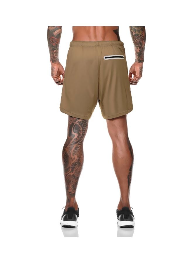 Generic 2-In-1 Athletic Shorts With Pockets XL  - Image 2