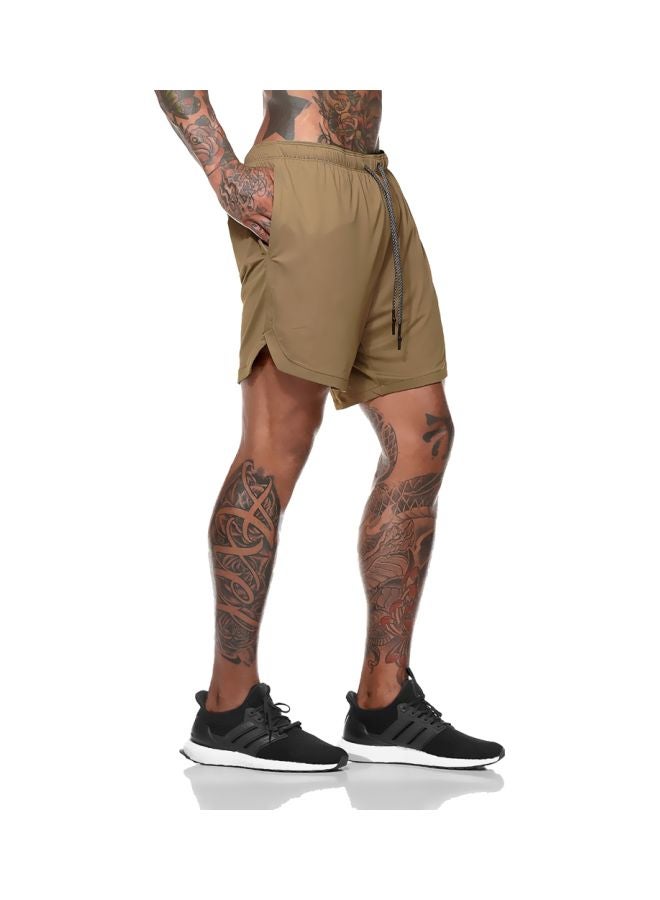 Generic 2-In-1 Athletic Shorts With Pockets XL  - Image 3