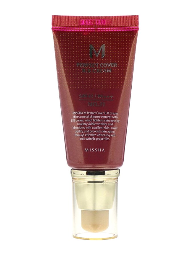 Missha Perfect Cover BB Cream 21 Light Beige - Image 1