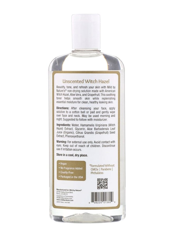 mild by Nature Unscented Witch Hazel Toner Clear 355ml - Image 2