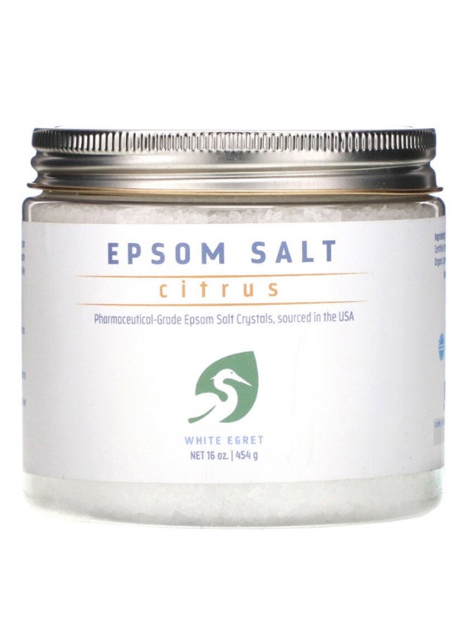 White Egret Personal Care Citrus Epsom Bath Salt 454grams  - Image 1