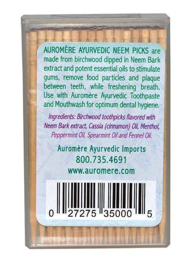 Auromere 100-Piece Ayurvedic Neem Toothpick Set Brown - Image 2