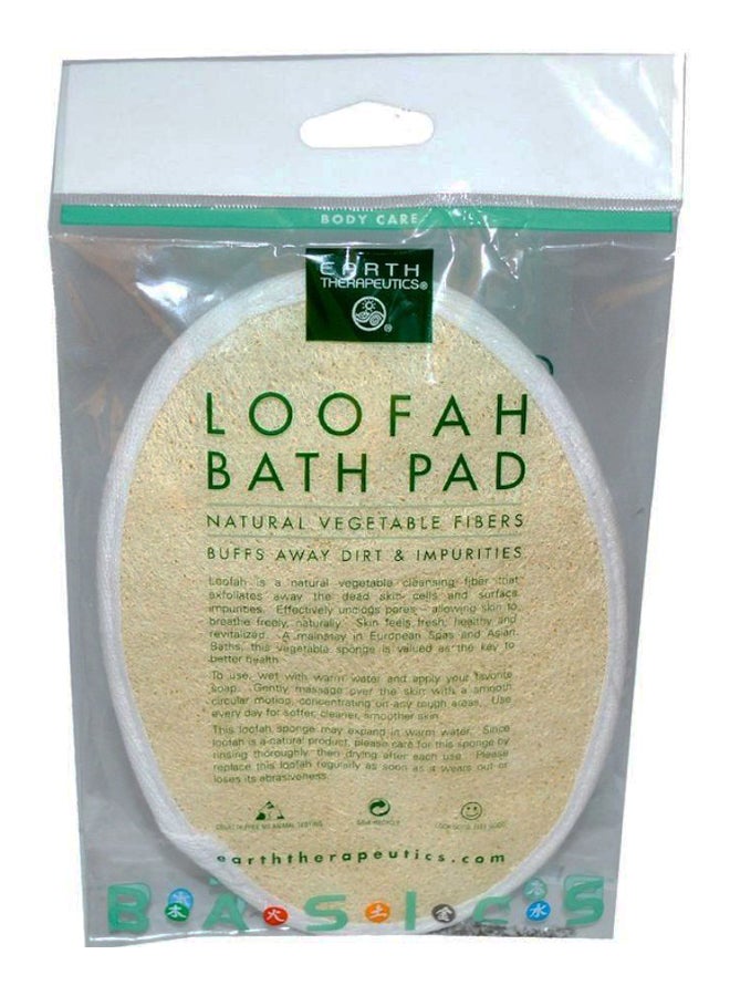 Earth Therapeutics Loofah Bath Pad White/Yellow  - Image 1