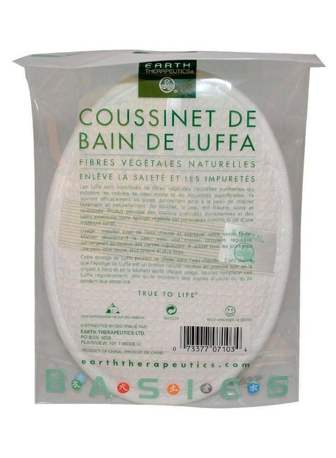 Earth Therapeutics Loofah Bath Pad White/Yellow  - Image 2