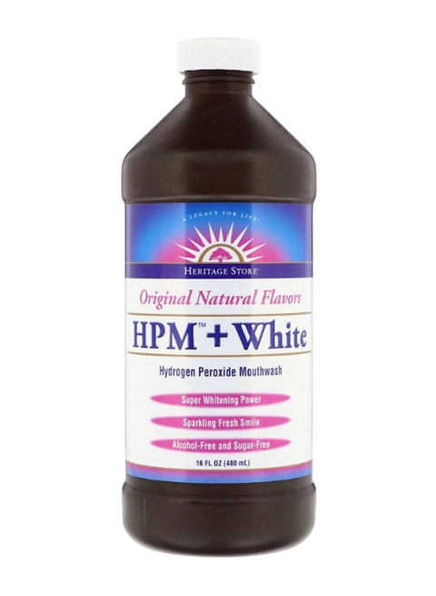 HPM Plus White Hydrogen Peroxide Mouthwash