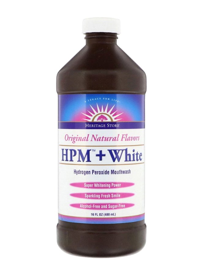 HPM Plus White Hydrogen Peroxide Mouthwash