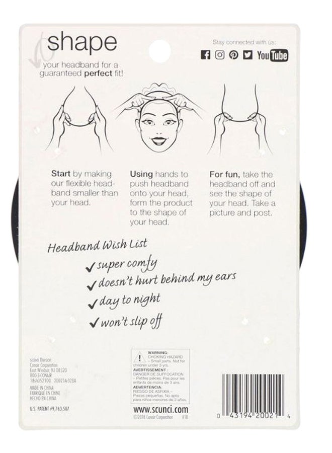 سكانشي ربطة رأس قابلة للانحناء بقبضة مانعة للانزلاق أسود - Image 2