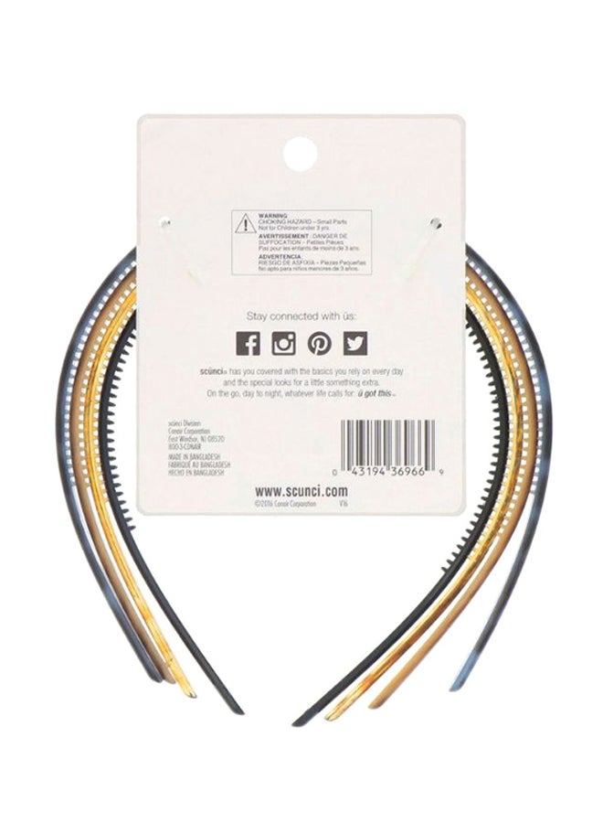 Scunci 4-Piece Skinny Headbands Set Multicolour - Image 2