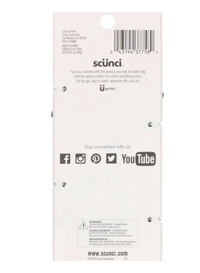 سكانشي مشابك شعر نو سليب جريب بنمط أخطبوط مكونة من قطعتين أسود/ رمادي - Image 2