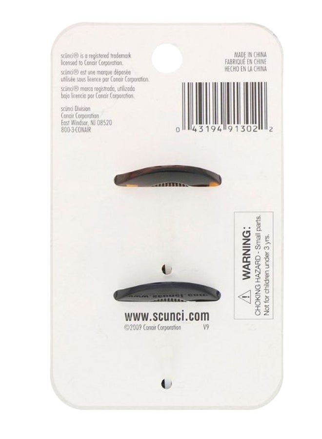 Scunci 2-Pieces Effortless Beauty Clutch Jaw Clips Set Brown/Black - Image 2