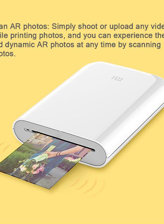 Xiaomi - Mijia AR Zink Mini Pocket Photo Printer White - Image 1