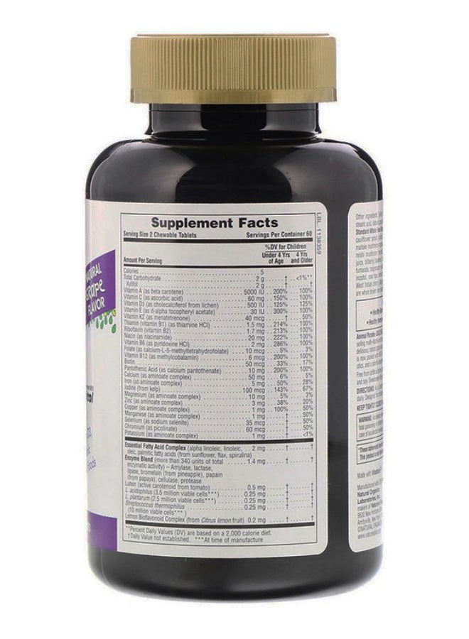 Natures Plus Natural Grape Flavour Animal Parade Gold Multi-Vitamin - 120 Animal-Shaped Tablets - Image 2