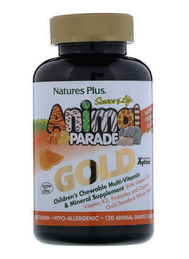 ناتشرز بلاس أنيمال بيريد جولد متعدد الفيتامينات بنكهة البرتقال الطبيعي - 120 قرص على شكل حيوانات - Image 2