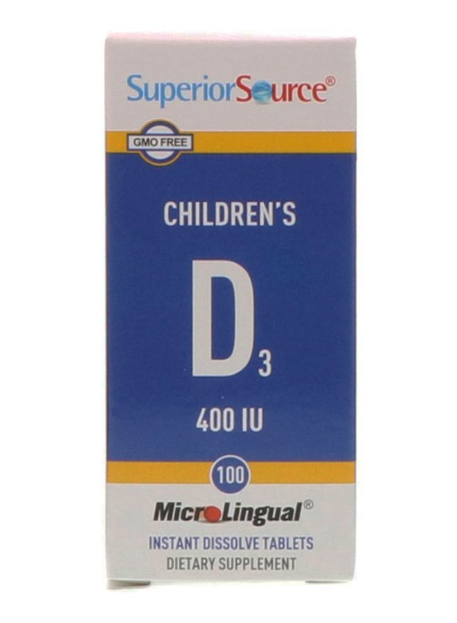 Superior Source Childrens D3 - 100 MicroLingual Instant Dissolve Tablets  - Image 2