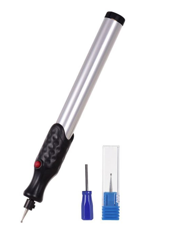 Generic Electric Micro Engraving Pen With Diamond Tip Bit Silver/Black/Blue  - Image 2