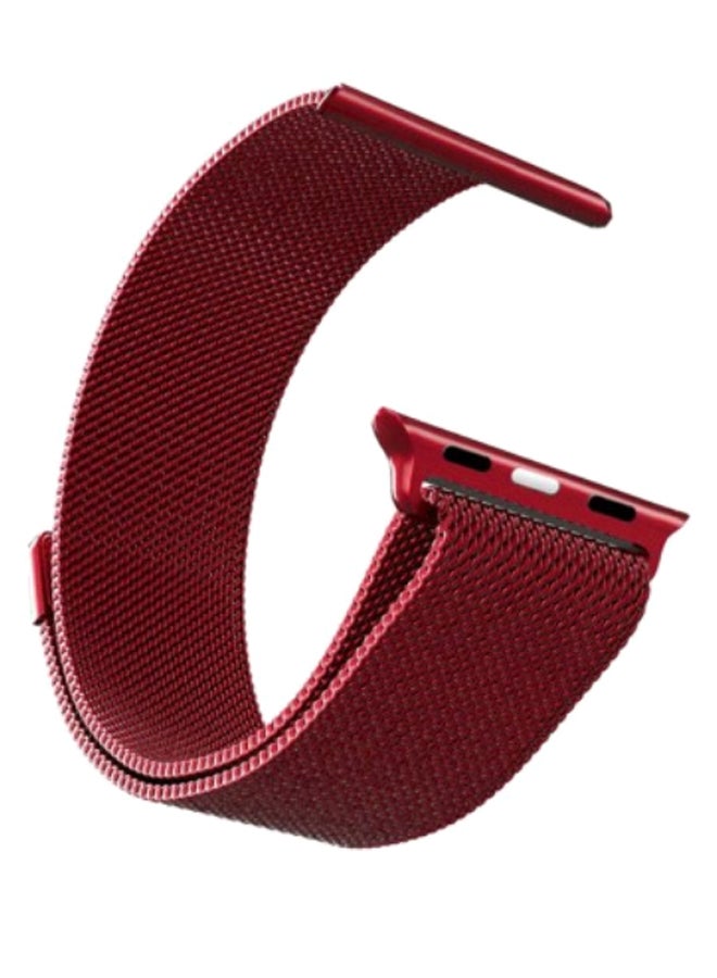 MARGOUN - Replacement Milanese Band For Apple Watch 44mm Red - Image 1