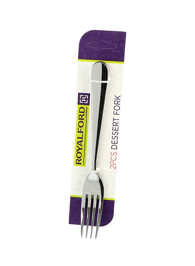 Royalford 2-Piece Stainless Steel Dessert Fork Set Silver 9cm  - Image 5