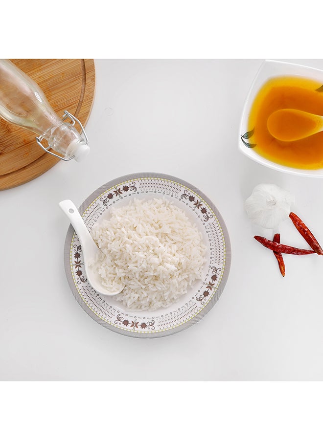 ديلكاسا طبق تقديم عشاء أبيض/بني 8بوصة - Image 4