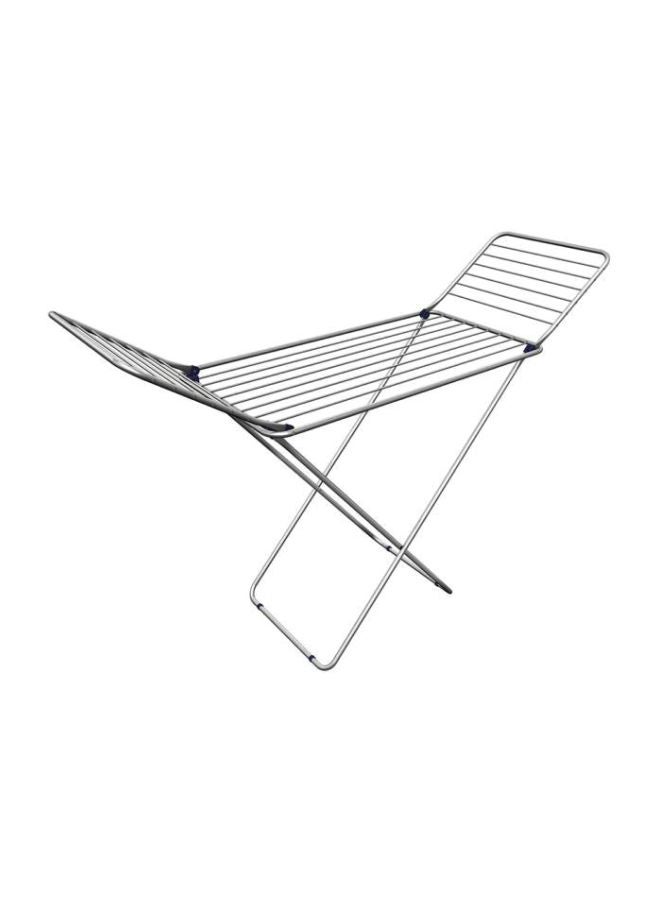 حامل تيرسو لتجفيف الملابس مصنوع من الألومنيوم ومزود بأرجل متقاطعة فضي 20متر