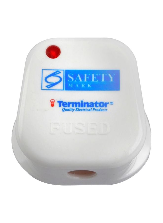 Terminator Fitted 3-Pin Plug Fuse White  - Image 1