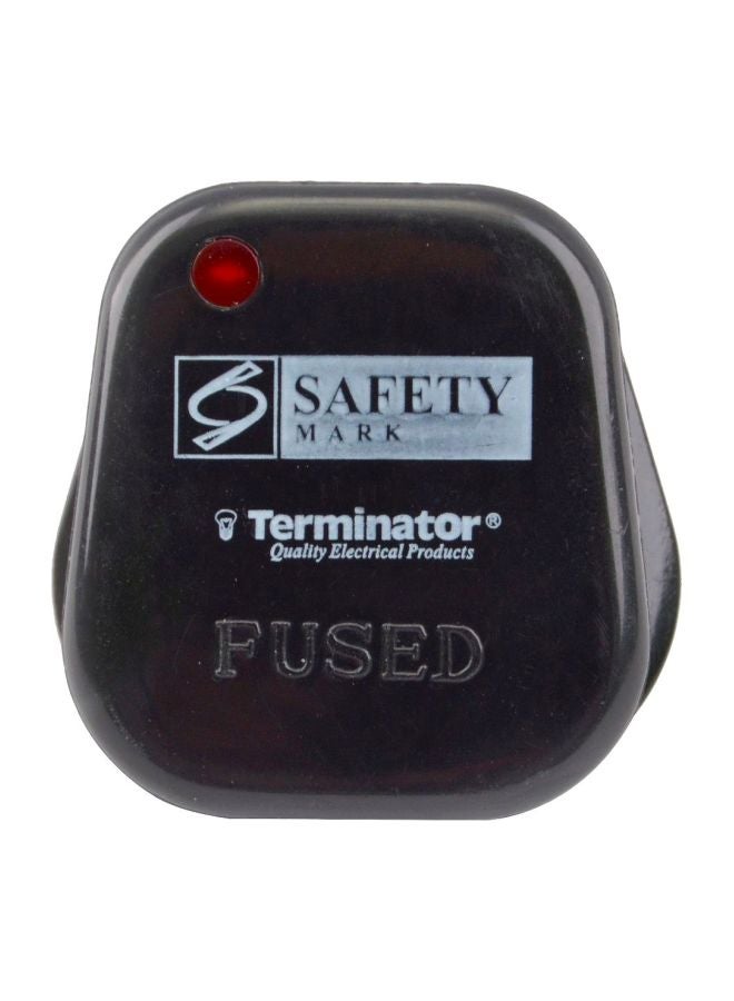 Terminator Fitted 3-Pin Plug Fuse Black - Image 1
