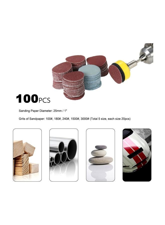 Generic - 100-Piece Abrasive Polish Pad Brown/Yellow/Blue - Image 1