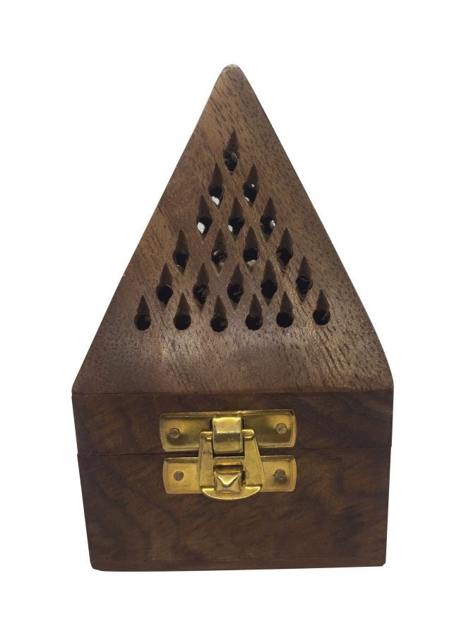 حامل مبخرة على شكل هرم بني 12x7.5سم - Image 1