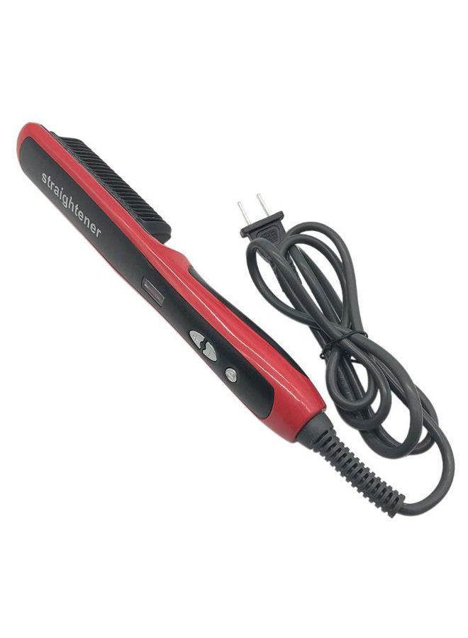 LCD Display Portable Straightener Comb Red/Black 9.92inch - Image 1