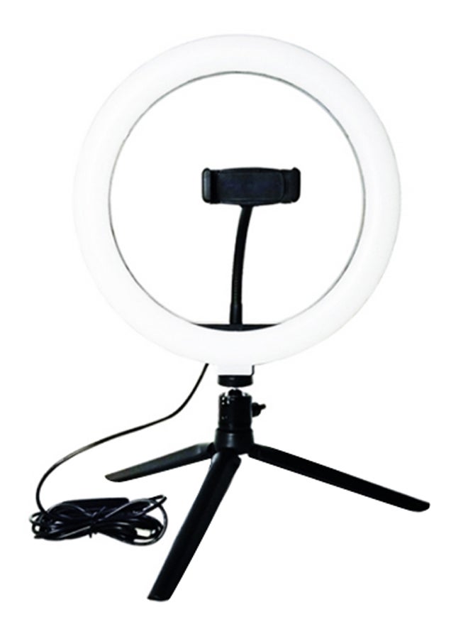 Dimmable Photography LED Ring Light With Stand Black/White  - Image 1