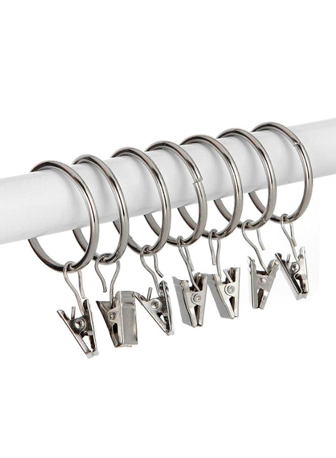 10-Piece Curtain Clip And Ring Set Silver 4mm  - Image 2