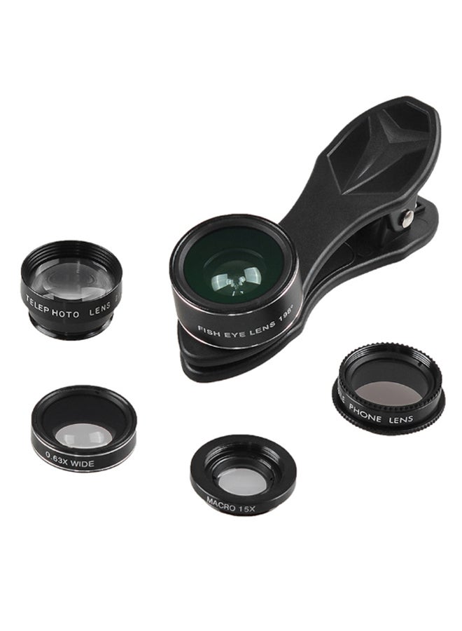 APEXEL 5-In-1 Cellphone Lens Kit Black  - Image 1
