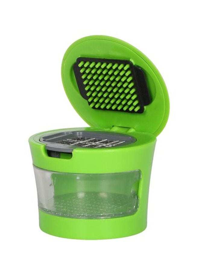UFO Garlic Chopper And Press Green/Clear/Silver 8x4centimeter