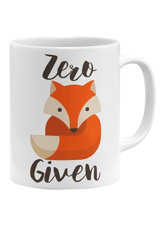Zero Fox Given Printed Coffee Mug White/Orange/Brown