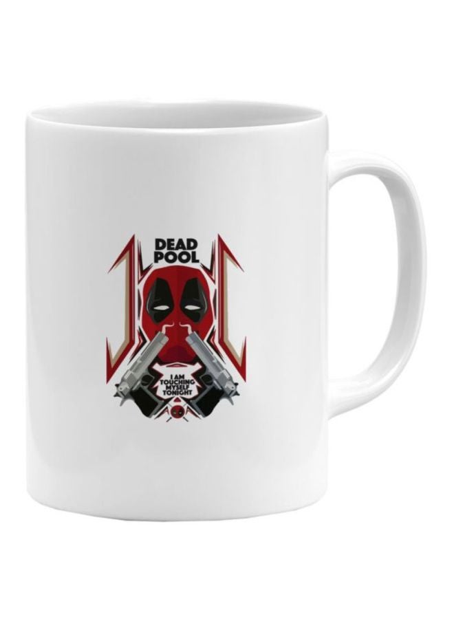Dead Pool Printed Coffee Mug White/Red/Black
