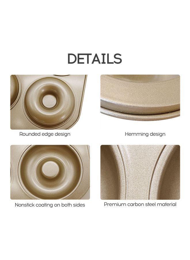 6 Cavity Nonstick Donut Bakeware Rose Gold 26.5x2.30x18.5cm - Image 3